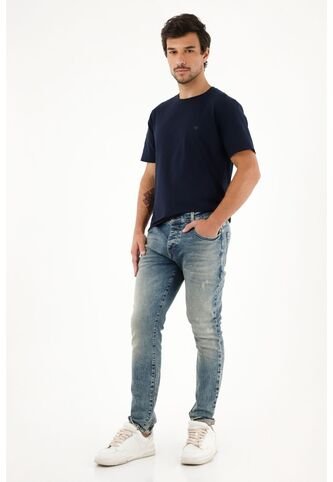 Tennis Jean Skinny Tiro Medio Con Pigmento Blanco Para Hombre Tennis