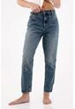 Tennis Jean Recto De Tiro Alto Azul Para Mujer de Tennis