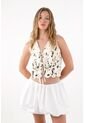 Tennis Falda Corta Tipo Globo Blanca Para Mujer de Tennis