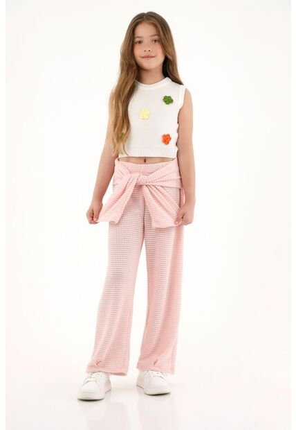 Chaleco Tejido Crudo Para Niña