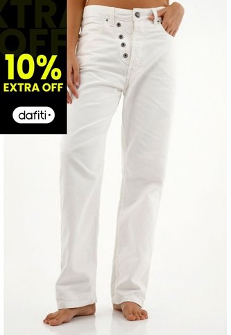 Jean Crudo Con Botones Para Mujer Tennis