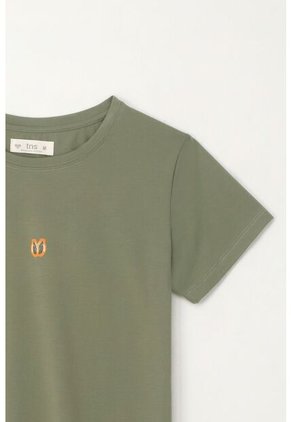 Camiseta Básica Estampada Verde Para Mujer