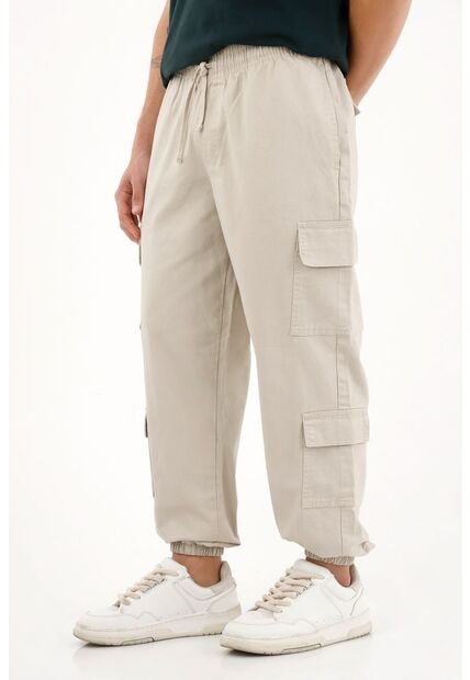 Pantalón Jogger Con Bolsillos Cargo Café Para Hombre