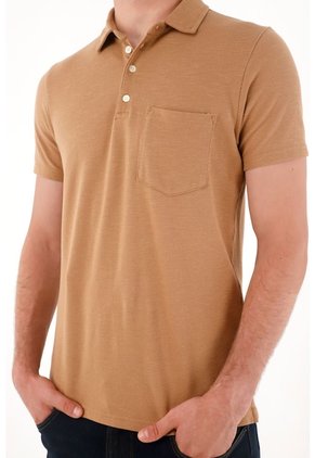 Tennis Camiseta Polo Manga Corta Café Para Hombre