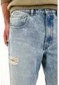 Tennis Jean Loose Con Rotos Azul Claro Para Hombre de Tennis
