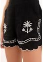 Tennis Bermuda Corta Negra Con Bordados Para Mujer de Tennis