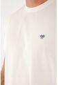 Tennis Camiseta Para Hombre De Algodón Blanca Regular Con Mini Raquetas En El Pecho de Tennis