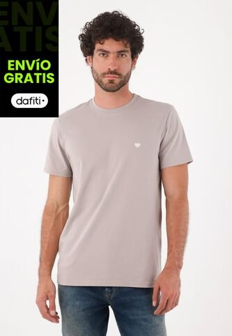Tennis Camiseta Para Hombre En Algodón Gris Claro Corte Regular Con Raquetas Tennis