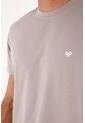 Tennis Camiseta Para Hombre En Algodón Gris Claro Corte Regular Con Raquetas de Tennis