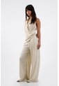 Tennis Camisa Sin Mangas Para Mujer En Poliéster Beige Fit Relajado Con Escote Halter Drapeado de Tennis