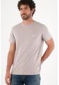 Tennis Camiseta Para Hombre En Algodón Gris Claro Corte Regular Con Raquetas de Tennis