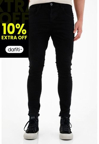 Tennis Jean Negro Super Skinny Para Hombre Tennis