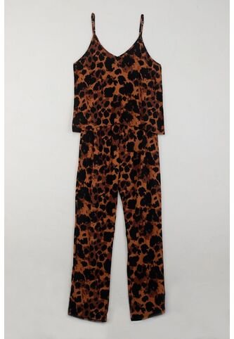 Tennis Pijama De Camisa Y Pantalón De Animal Print Para Mujer Tennis