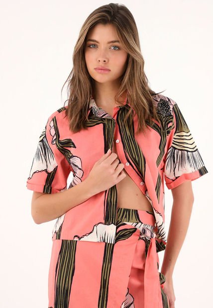 Camisa Con Estampado De Flores Para Mujer