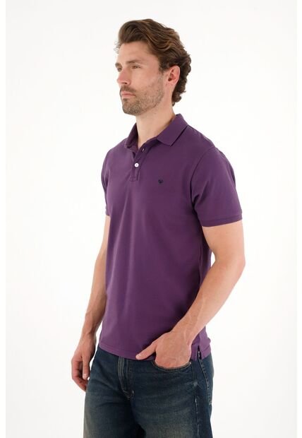 Tennis Polo En Tela Piqué Licra Morada Para Hombre