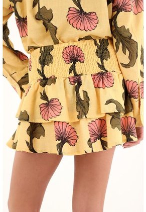 Tennis Falda Corta Con Estampado De Flores Para Mujer