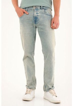 Tennis Jean Recto Tono Azul Claro Para Hombre