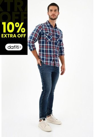 Camisa Tipo Leñadora Azul Para Hombre Tennis