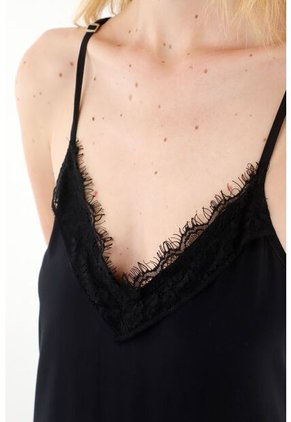 Tennis Vestido Largo Con Abertura En Costado Negro Para Mujer