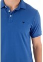 Tennis Polo Slim Fit Azul Licra Para Hombre de Tennis