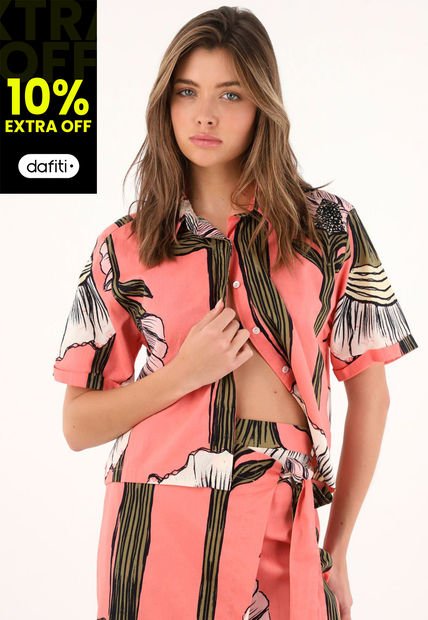 Camisa Con Estampado De Flores Para Mujer