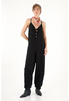 Tennis Overall Negro De Tiras Para Mujer