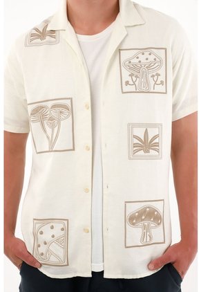 Tennis Camisa Tipo Bowling Crudo Para Hombre