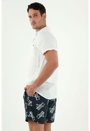 Pantaloneta De Baño Azul Estampada