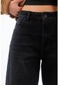 Tennis Jean Para Mujer En Denim Negro Fit Holgado Con Lavado Sólido de Tennis