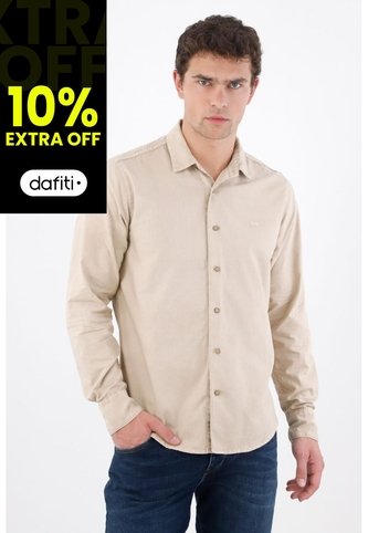 Tennis Camisa Regular Fit Con Logo Bordado En Algodón Beige Para Hombre Tennis