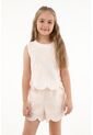 Camisa Crudo Con Bordados De Flores Para Niña de Tennis