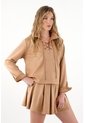 Tennis Falda Corta En Tela Suede Café Para Mujer de Tennis