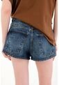 Tennis Short En Denim Con Jota Asimétrica Azul Para Mujer de Tennis