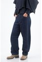 Tennis Jean Para Mujer En Denim Azul Oscuro Fit Holgado Con Cintura Desflecada de Tennis