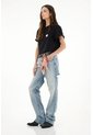 Tennis Jean Recto Tiro Alto Con Detalles Desflecados Para Mujer de Tennis