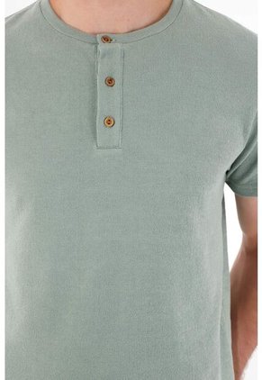 Camiseta En Tela Tejida Verde Para Hombre