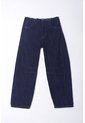 Tennis Jean Para Mujer En Denim Azul Oscuro Fit Holgado Con Cintura Desflecada de Tennis