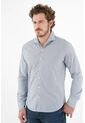 Camisa Con Cuello Francés Azul Para Hombre de Tennis