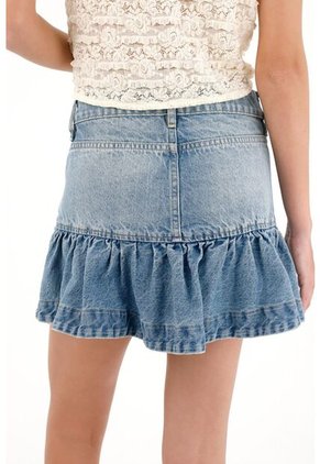 Tennis Falda En Denim Con Bolero Azul Para Mujer