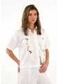 Tennis Camisa Color Crudo Con Bordado Para Mujer de Tennis