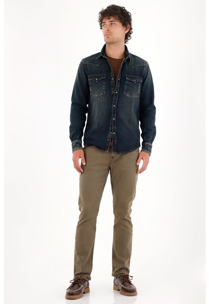 Tennis Pantalón Nudy Tiro Medio Verde Para Hombre