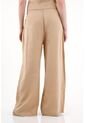 Tennis Pantalón Wide Leg En 100% Lino Con Tablas Crudo Para Mujer de Tennis