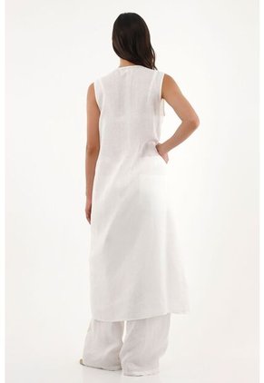 Tennis Kimono Con Manualidad Bordada En 100% Lino Para Mujer