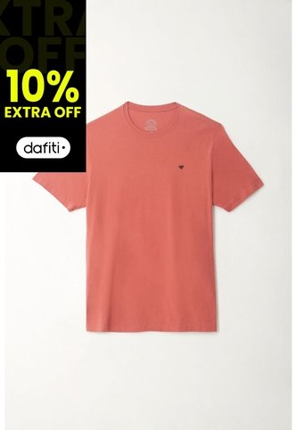Tennis Camiseta Regular Con Mini ícono De Raquetas En Algodón Coral Para Hombre Tennis