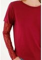 Tennis Camiseta Para Mujer En Algodón Rojo Fit Relajado Con Encaje de Tennis