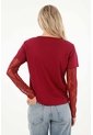 Tennis Camiseta Para Mujer En Algodón Rojo Fit Relajado Con Encaje de Tennis
