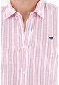 Camisa Rosada Con Diseño Preteñido A Rayas Para Hombre de Tennis