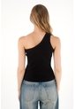 Tennis Camiseta De Un Solo Hombro Negra Para Mujer de Tennis