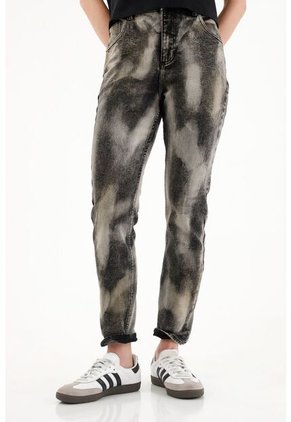 Tennis Jean Super Slim Tiro Medio Negro Para Mujer