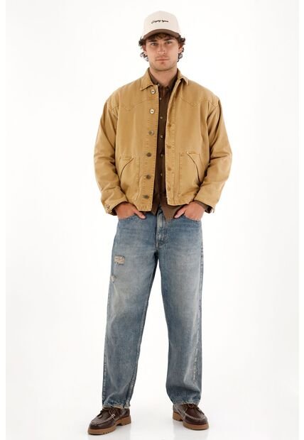 Tennis Chaqueta En Bull Denim Café Para Hombre